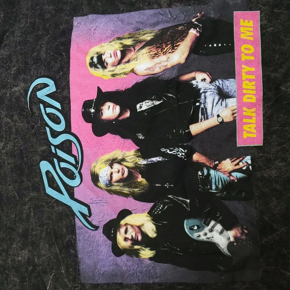 CYANIDE PRODUCTIONS Poison Rock Band "Talk Dirty To Me" Graphic Tee ~ NWOT - Picture 5 of 8